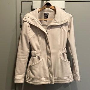 Cream fleece north face jacket size small